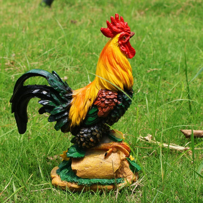Rooster Garden Statue Decorations, Chicken Farm Animals Decoration, Yard Chicken Sculpture for