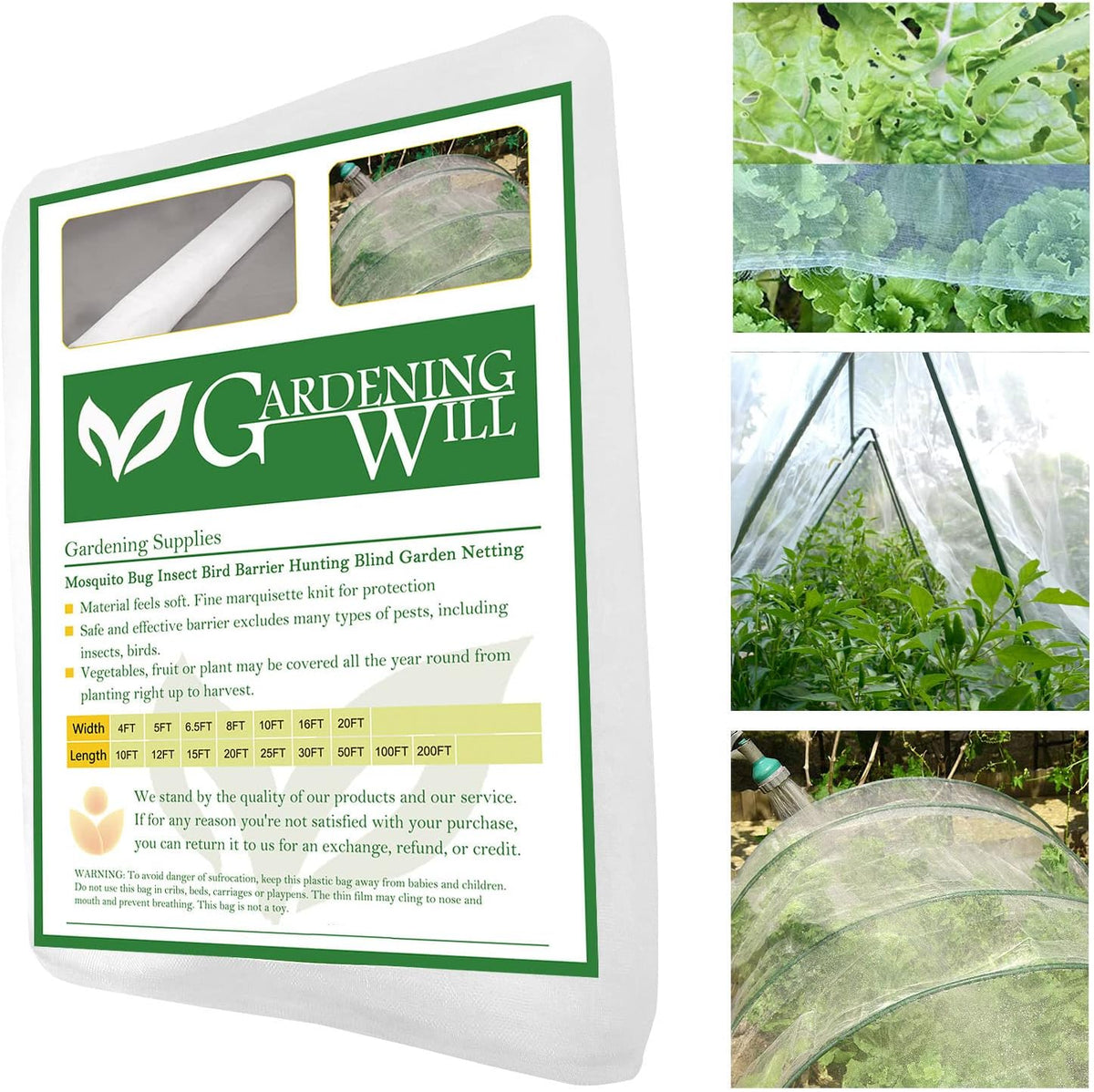 10x30Ft Mosquito Bug Insect Bird Fine Mesh Net Barrier Hunting Blind Garden Screen Netting for