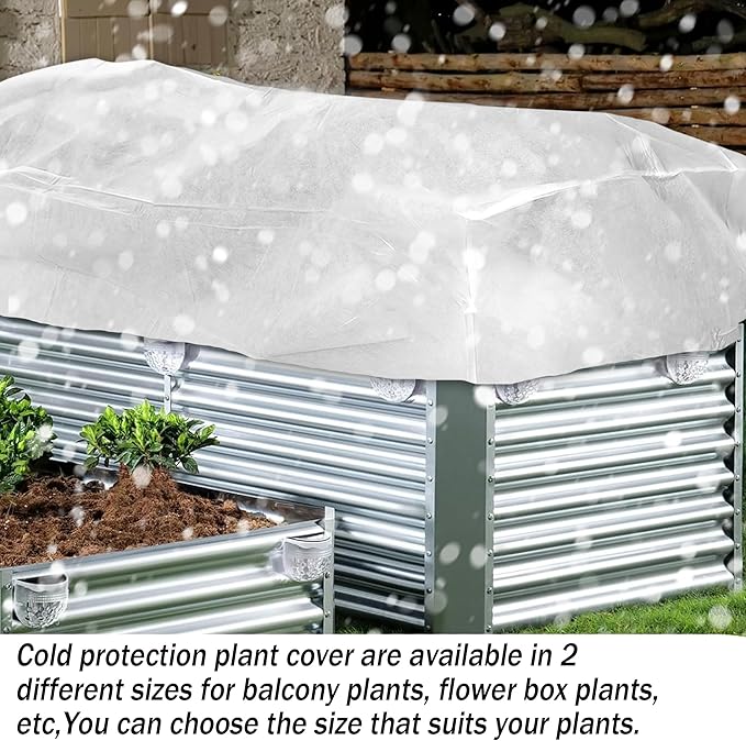 Rectangular Plant Cover Frost Big Size for 8×2×2FT Non Woven Fabric Garden Bed Cover with Zip