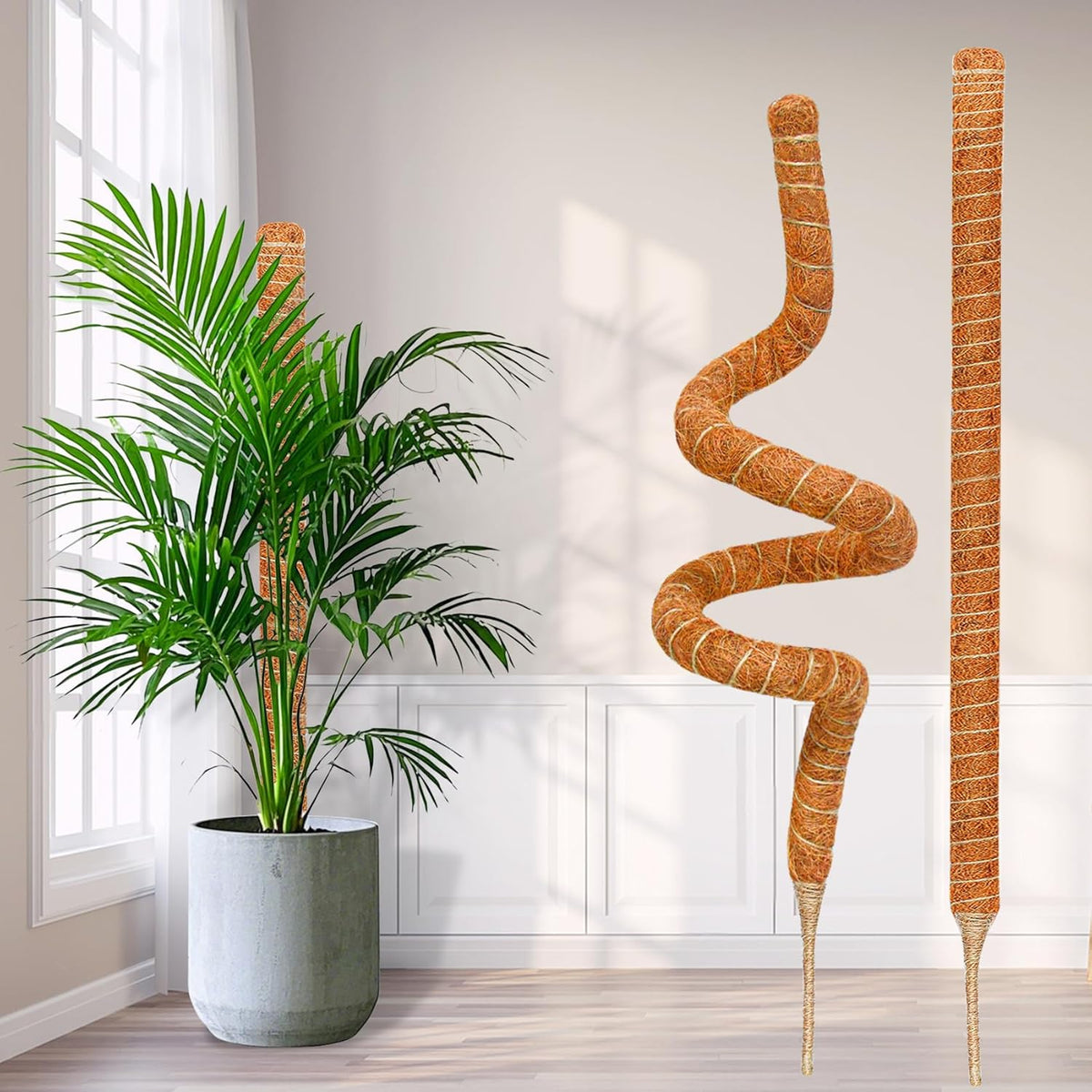 2 Pack 48 Inch Moss Pole Monstera Plant Support, Coir Moss Poles for Climbing Indoor Plants