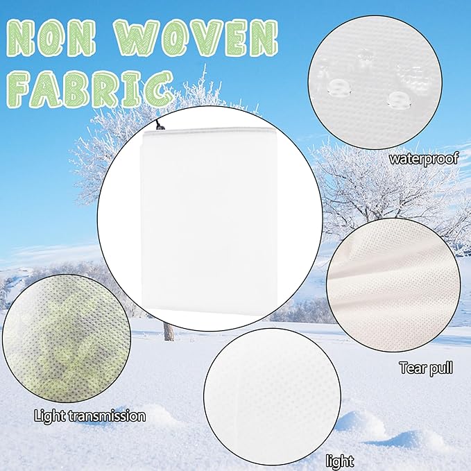 2 Packs Plant Cover, 7 Ft x 6 Ft Frost Winter Protection Tree Wrap Bag, Cold Weather Protection