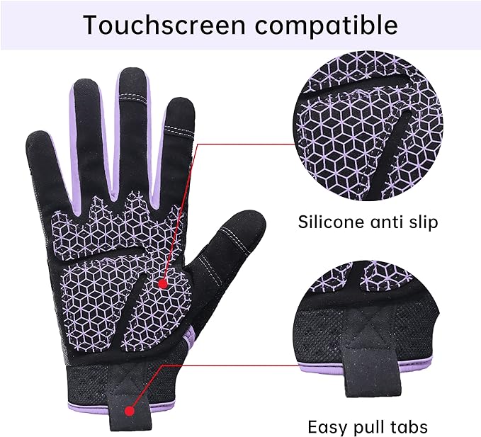 HANDLANDY Women Safety Work Gloves Utility Touch Screen Working Grip Glove for Yardwork Gardening