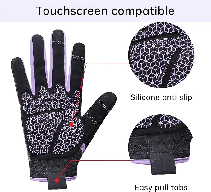 HANDLANDY Women Safety Work Gloves Utility Touch Screen Working Grip Glove for Yardwork Gardening