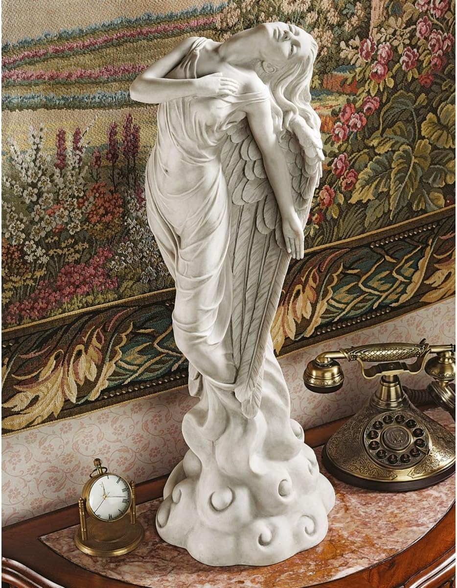 Design Toscano Ascending Angel Garden Statue, Medium, Antique Stone