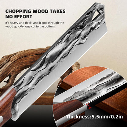 Machete with Sheath for Cutting Trees Heavy Duty, for Yard Work and for Bushcrafting Knife Sickle