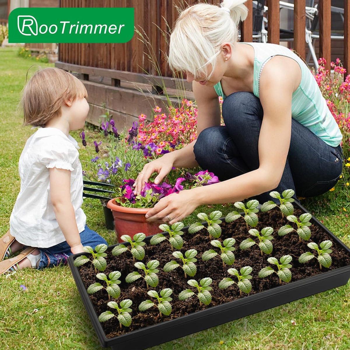 Seed Starter Kit - 10 Pack 1020 Seed Trays with 2 Seedling Heat Mats for Plants (10"x20.5")