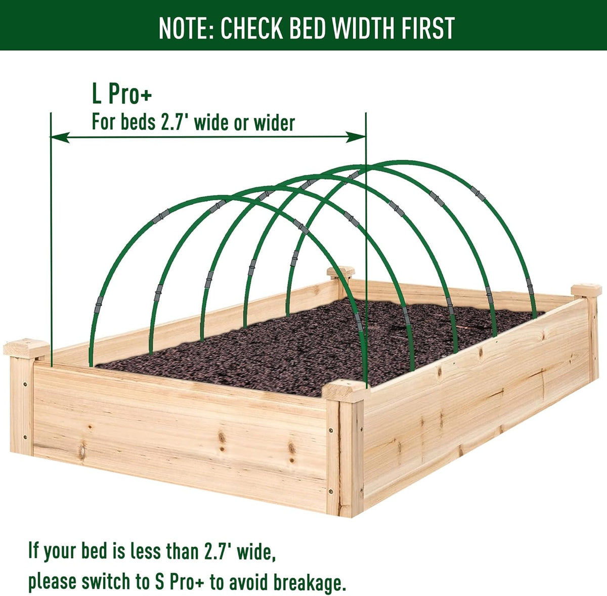 MAXPACE Greenhouse Hoops for DIY 2.7ft or Wider Grow Tunnel, Rust-Free Fiberglass Support Hoops