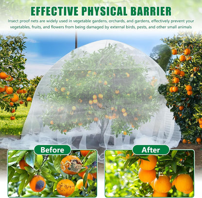 10 X 50 FT Garden Mesh Netting Pest Barrier for Raised Beds, Fruit Tree Netting for Cicadas, Bird