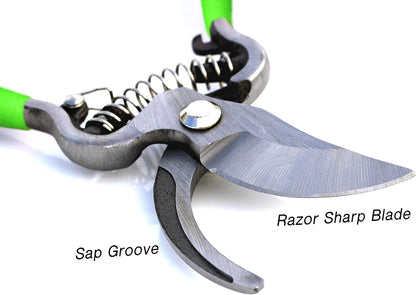 Garden Guru Classic Bypass Pruning Shears Clippers – Heavy Duty Forged Steel Pruners – Non Slip