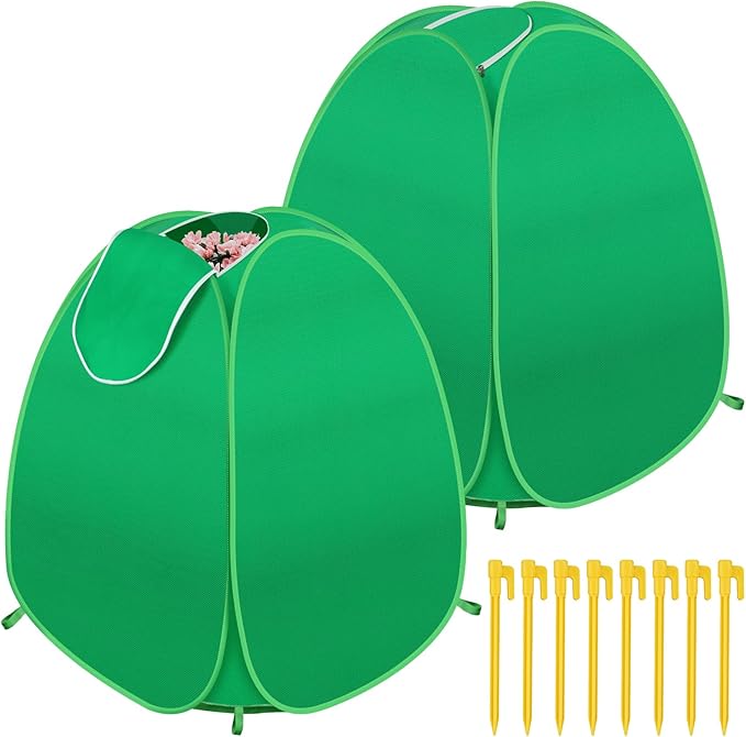 2 Pack Plant Covers Freeze Protection, 28x28x33 Winter Shrub Frost Covers for Outdoor Plants, Warm