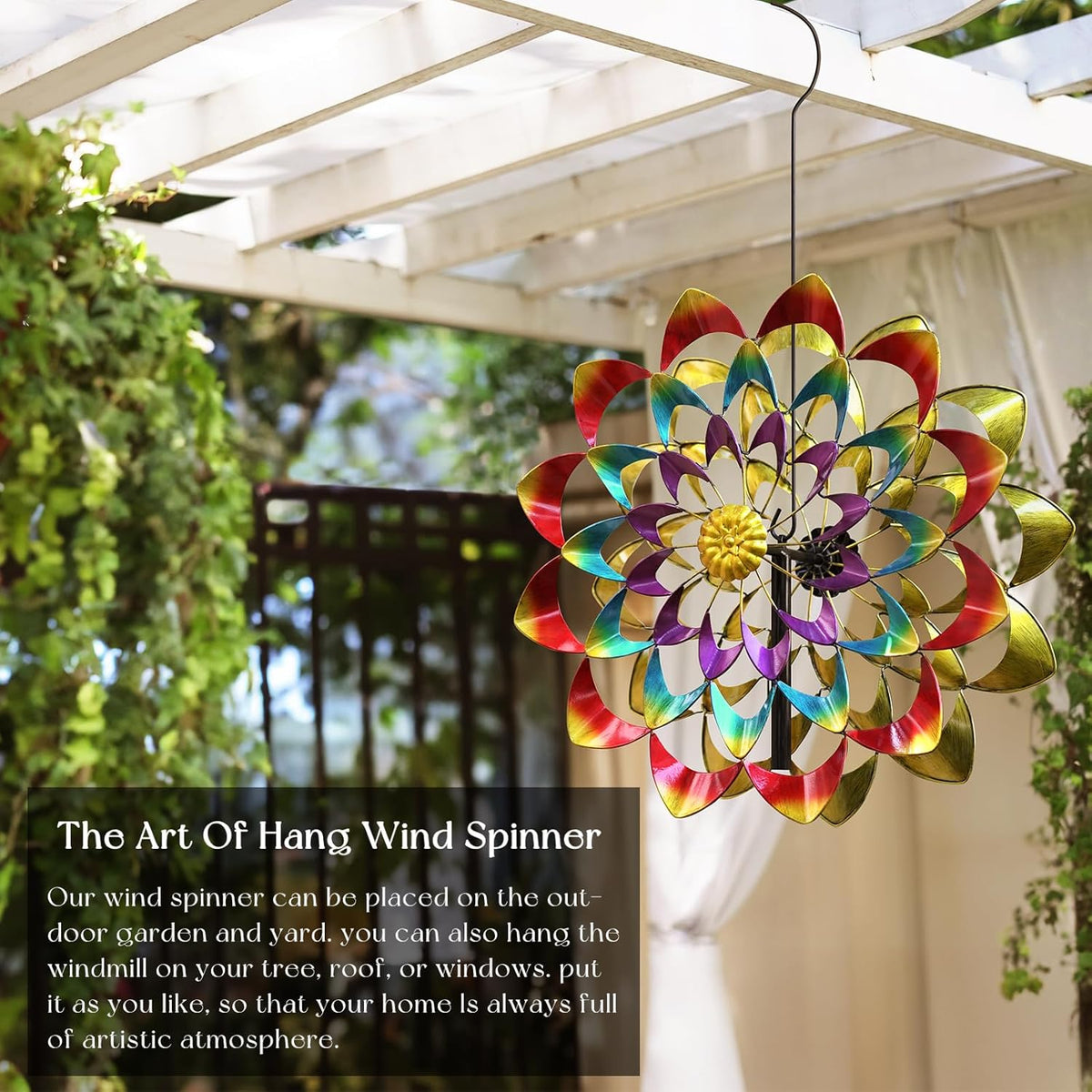Wind Spinners Outdoor for Yard and Garden Large, Metal Wind Spinners & Wind Sculptures 84 inch
