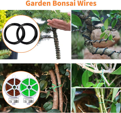 Bonsai Tools Set, 20 Pcs Gardening Succulent Tree Indoor Beginner Tool Kit, Include 262 Feet Bonsai