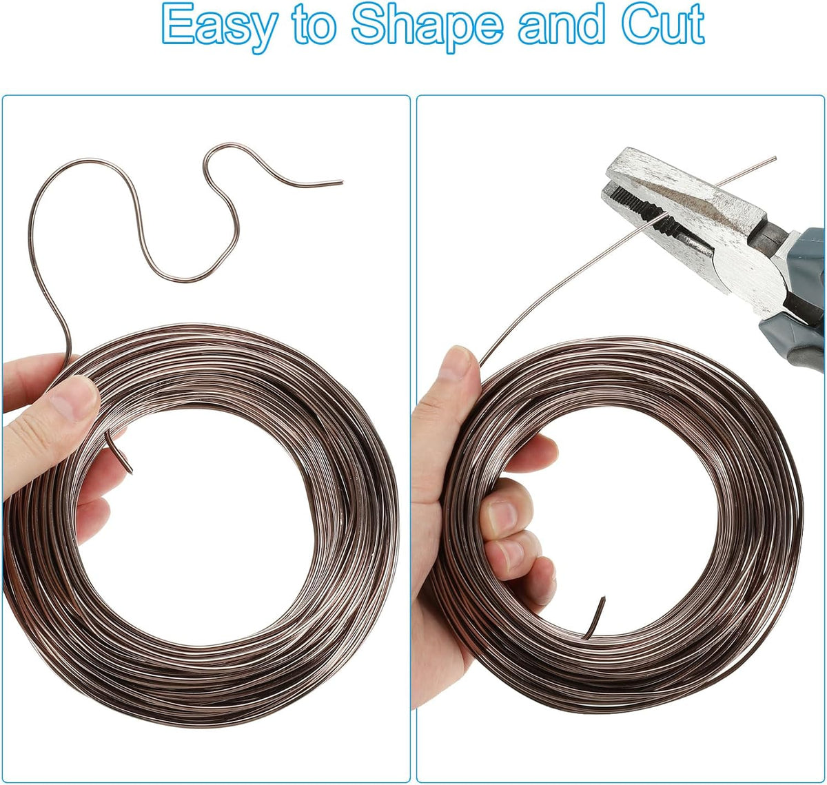PATIKIL 6mm x 10.5ft Bonsai Training Wire, Aluminum Floral Wire Stems for Gardening, Brown