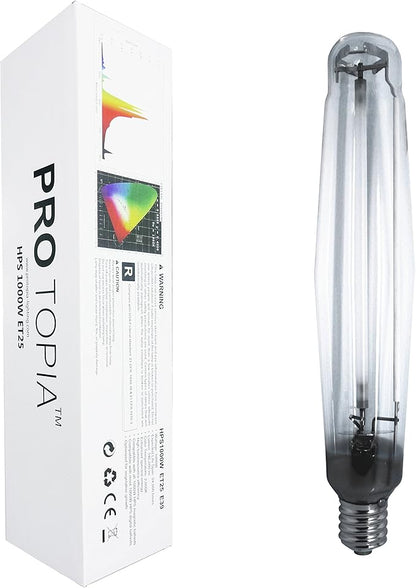 HPS 1000W Pressure Sodium Grow Light Bulb High PAR Enhanced Warm Light Spectrums CCT 2100K Lamp for