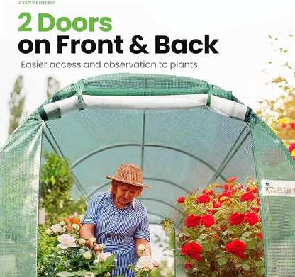 KING BIRD Premium 15x6.6x6.6FT Greenhouse for Outdoors, Large Walk-in Upgraded Galvanized Metal