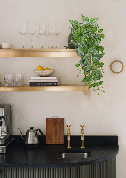 DILATATA Fake Hanging Plants Artificial Hanging Plants 26" Faux Pothos Leaves Plant for Wall Shelf