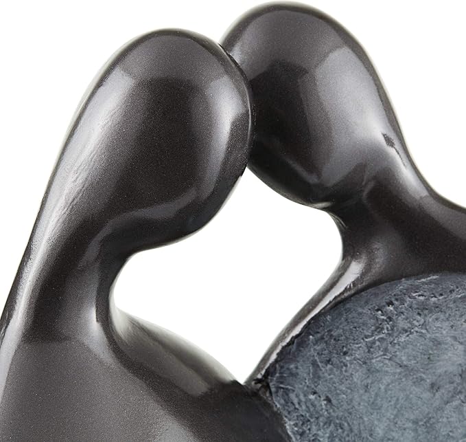Modern Couple 47" High Large Indoor Outdoor Decor Black Resin Floor Fountain with Light LED Tall