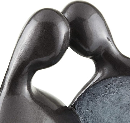 Modern Couple 47" High Large Indoor Outdoor Decor Black Resin Floor Fountain with Light LED Tall