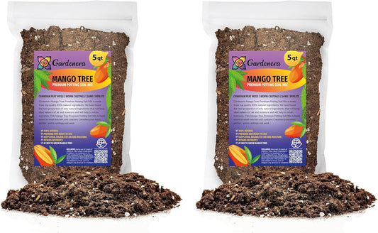 Gardenera Mango Tree Potting Soil - All-Natural Blend for Thriving Mango Trees - Boosts Root Health
