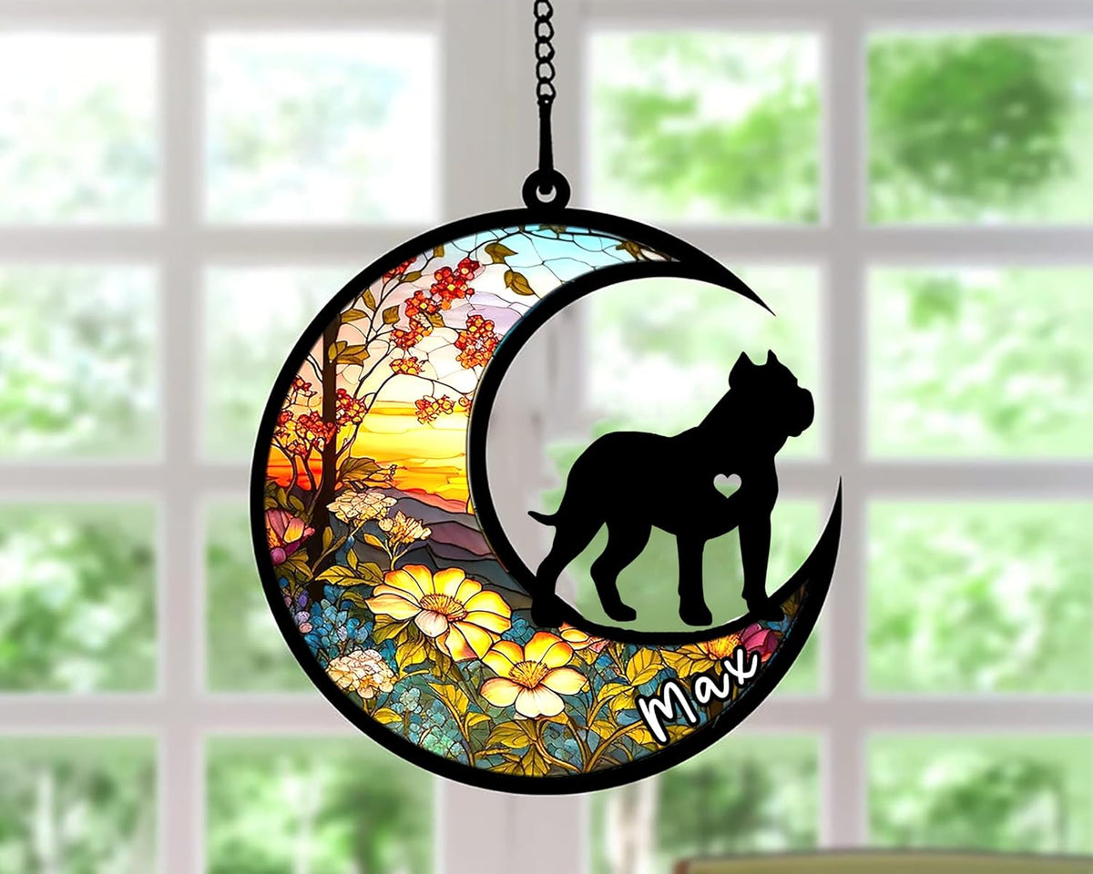 Personalized Dog Memorial, Custom Name Presa Canario Dog Christmas Ornament with Name, Custom