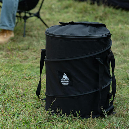 ONETIGRIS Collapsible Trash Can for Camping,12 Gallon Pop up Trash Can with Sorting Clips, Outdoor