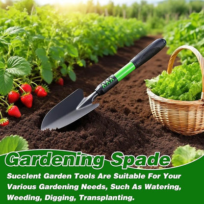 Garden Tool Set, 3Pack Gardening Tools, Stainless Steel Heavy Duty Hand Cultivator, Hoes, Shovel