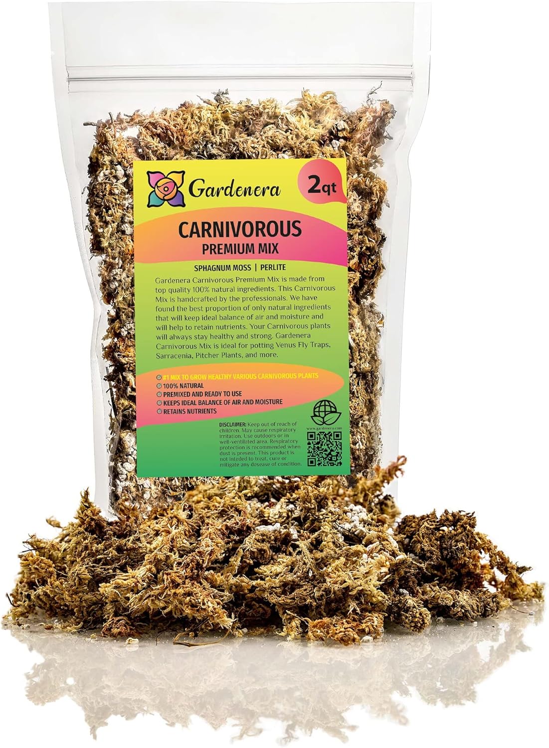Gardenera Sphagnum Moss Potting Mix for Carnivorous Plants, Moss and Perlite Blend for Potting