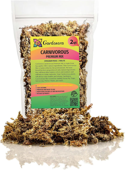 Gardenera Sphagnum Moss Potting Mix for Carnivorous Plants, Moss and Perlite Blend for Potting