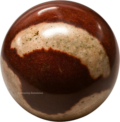 Amazing Gemstone Narmada Shiva Lingam Crystal Ball with Stand - 2" Inches Crystal Sphere Meditation