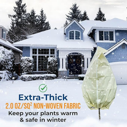 Plant Covers Freeze Protection Large, 2 Packs 60''W x 70''H Shrub Covers with Zipper and