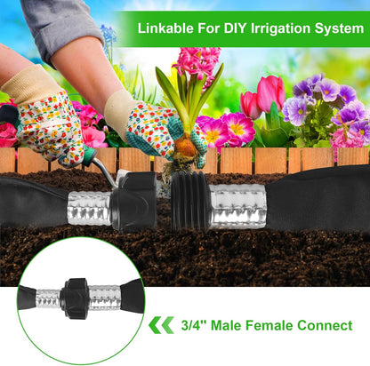 Flat Soaker Hose 15FT for Efficient Watering Tree - Durable Double Layer Design for Gardens, Lawns
