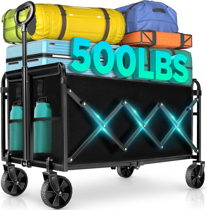 Wagons Carts Foldable, Collapsible Wagon Cart with Wheels, Large Wagons Carts Foldable with Wheels