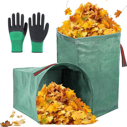 2 Pack 53 Gallons Reusable Yard Waste Bags,Heavy Duty Lawn and Leaf Bags,Dustpan-Type Garden Bag