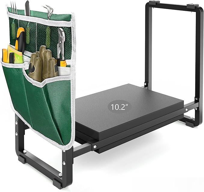 FLINTER 10.2" Wider Garden Kneeler and Seat, Upgraded Heavy Duty Thick Gardening Bench for Kneeling
