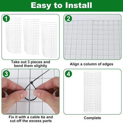 winemana 12 Set Garden Plant Protector Cage, 16x12 in Metal Wire Protectors for Plants, Protection