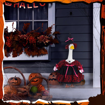 Suzile Halloween Porch Goose Outfit Witch Costume for 23" High Cement or Plastic Goose Clothes for