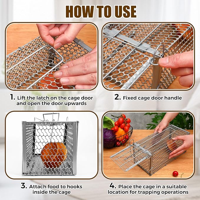 Qualirey 6 Pcs Humane Rat Trap Small Chipmunk Mouse Squirrel Cage Rodent Animal Voles Hamsters Cage