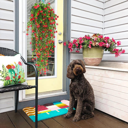 RECUTMS Artificial Hanging Plants Fake Hanging Vine Flowers Fake Plants Faux Hanging Plants Outdoor