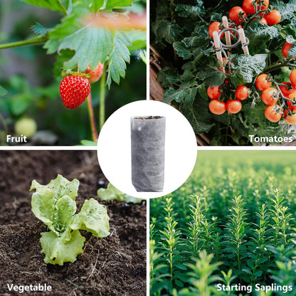 Belit 50 Pcs 13.5" H Deep Nursery Grow Bags, Non-Woven Plants Pots Container for Starting Deep