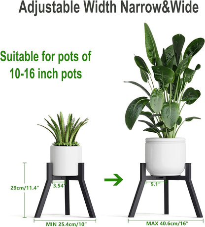 Adjustable Plant Stands Set of 2, Metal Modern Small Plant Holder, Heavy Duty Stable Flower Holder