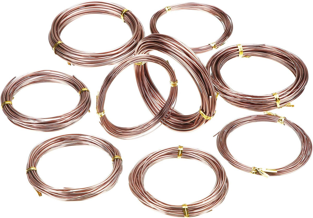 Hotop 10 Rolls Bonsai Wires Anodized Aluminum Bonsai Training Wire in 5 Sizes - 1.0 mm, 1.5 mm, 2.0