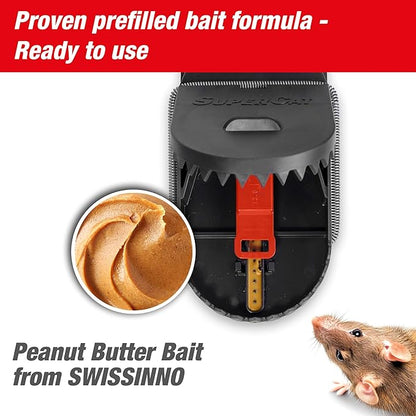 SWISSINNO Rat Trap PRO SuperCat - Reusable, Reliable and Effective - Powerful snap Trap for Rat