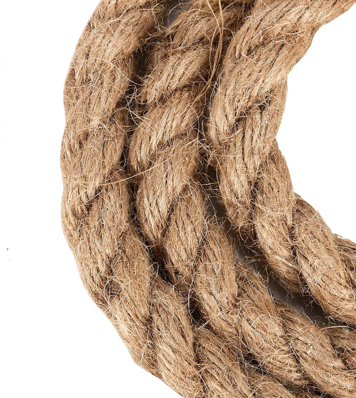 100 Feet 1/2 Inch Twisted Jute Rope, 3 Strand Hemp Rope Manila Rope Hanging Swing Cord for
