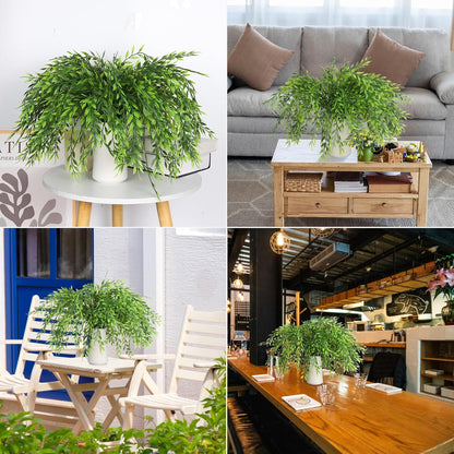 RECUTMS Artificial Weeping Willow 6Pcs,Plastic Leaves Twig Plants Greenery Fake Hanging Ivy Garland