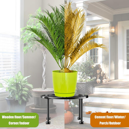 Garden Gifts Plant Lovers Gifts 3 Packs Black Metal Plant Stand with Anti-Slip Base Rustproof Heavy