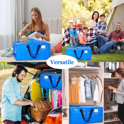 4 Pcs 24 Gallon Large Moving Bags with Zipper and Handles Foldable Storage Duffle Bags Heavy Duty