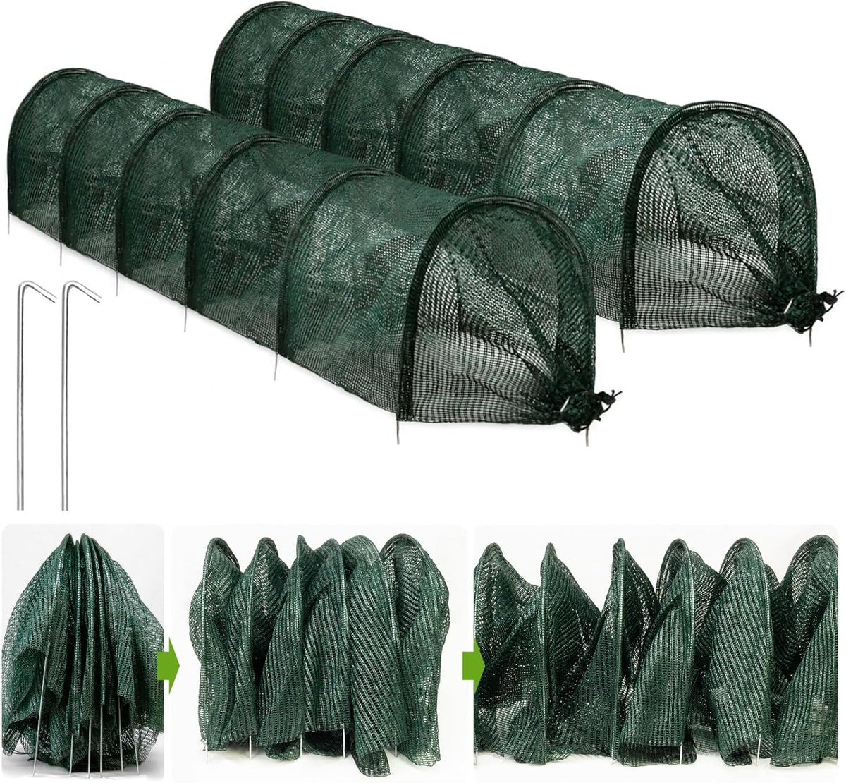 2 in 1 Portable Greenhouse Protection from Sun Heat,Garden Tunnel Shade Net Cover with