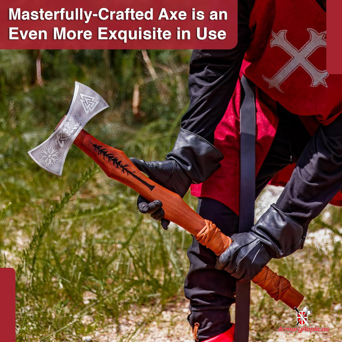 Armory Replicas™ Viking Raider Double Bitted War Axe - Hand Crafted Tempered Carbon Steel Norse