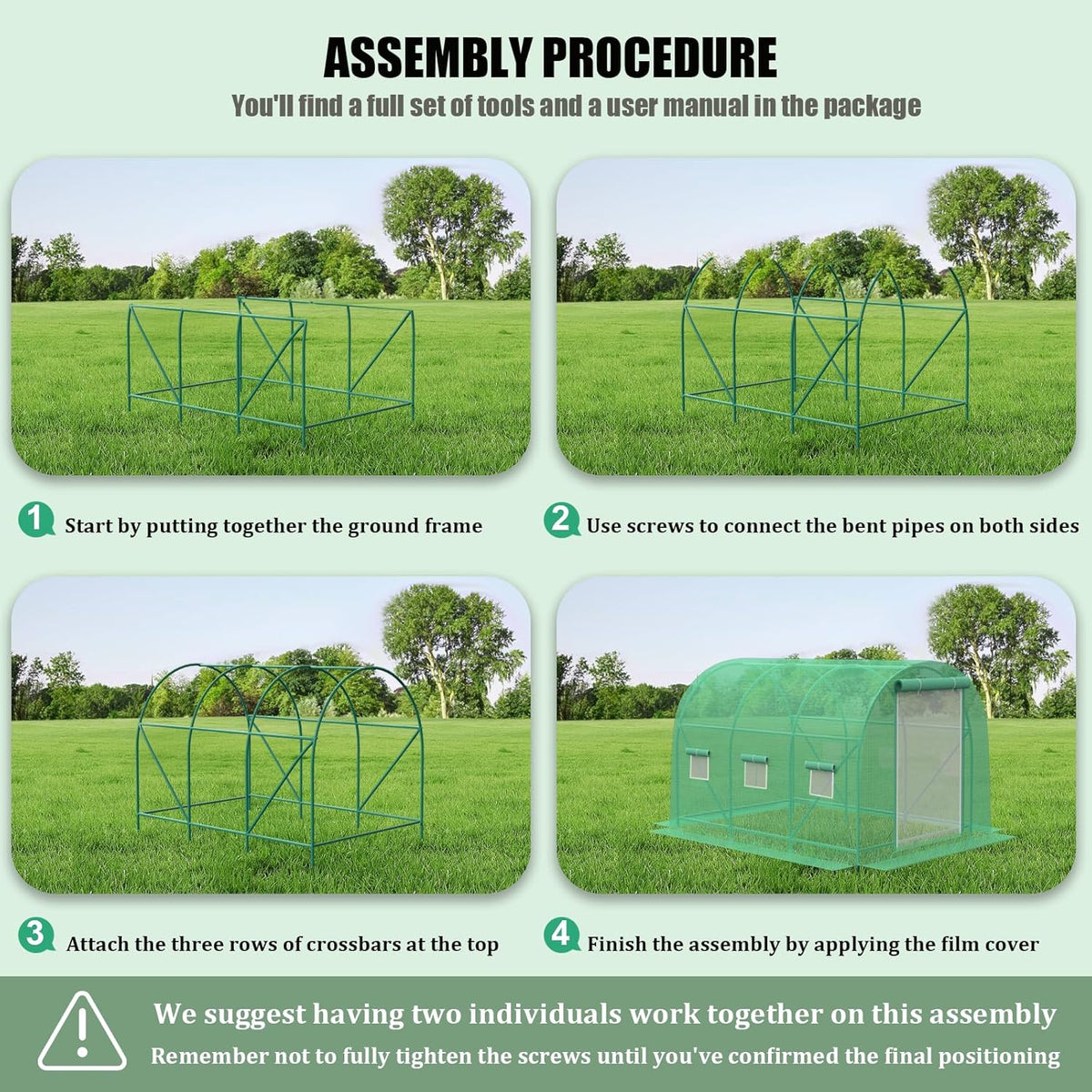 10x7x7 ft Greenhouse, Outdoor Walk-in GreenHouses with Screen Windows and Dual Zippered Door
