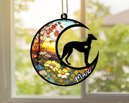 Personalized Dog Memorial, Custom Name Whippet Dog Christmas Ornament with Name, Custom Breeds, Pet